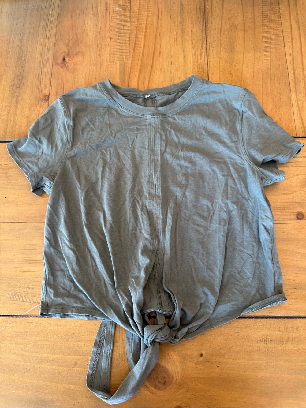 Lululemon athletica Olive Green Tie-Front Short Sleeve Top